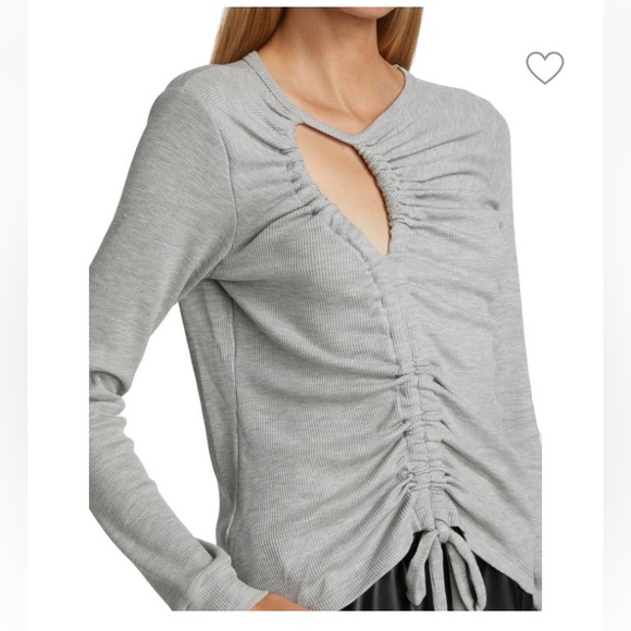 LNA Cherry Drawstring Thermal Top Size S Gray - Picture 4 of 13